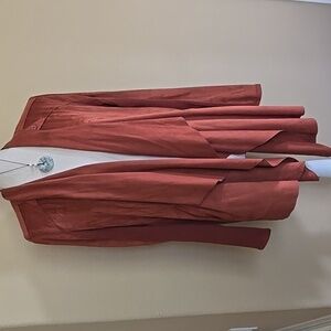 Blank NYC Faux Suede Drape Front Jacket Cardigan Rust Orange-Brown Like-New - M